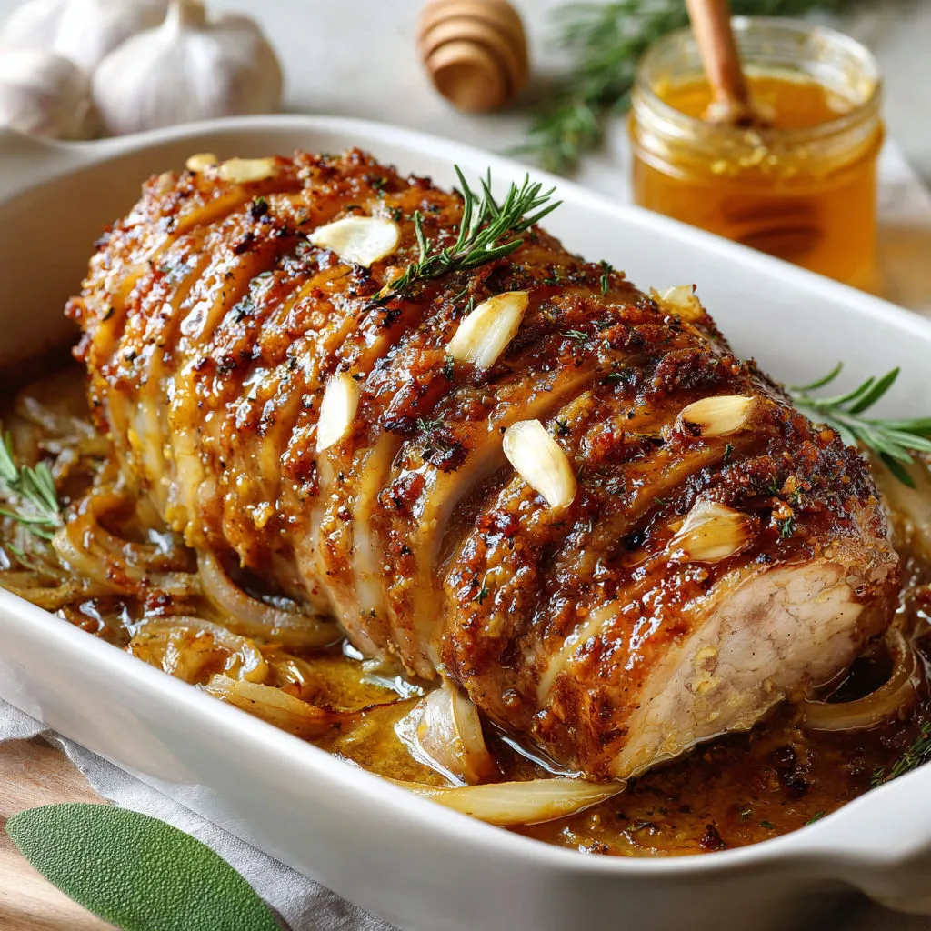 Délicieux Rôti de Porc à la Moutarde et au Miel