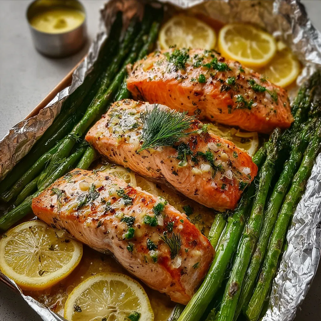 Délicieux saumon rôti accompagné d'asperges fraîches