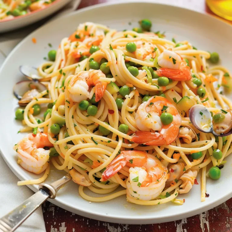 Délicieux spaghetti aux fruits de mer et courgettes