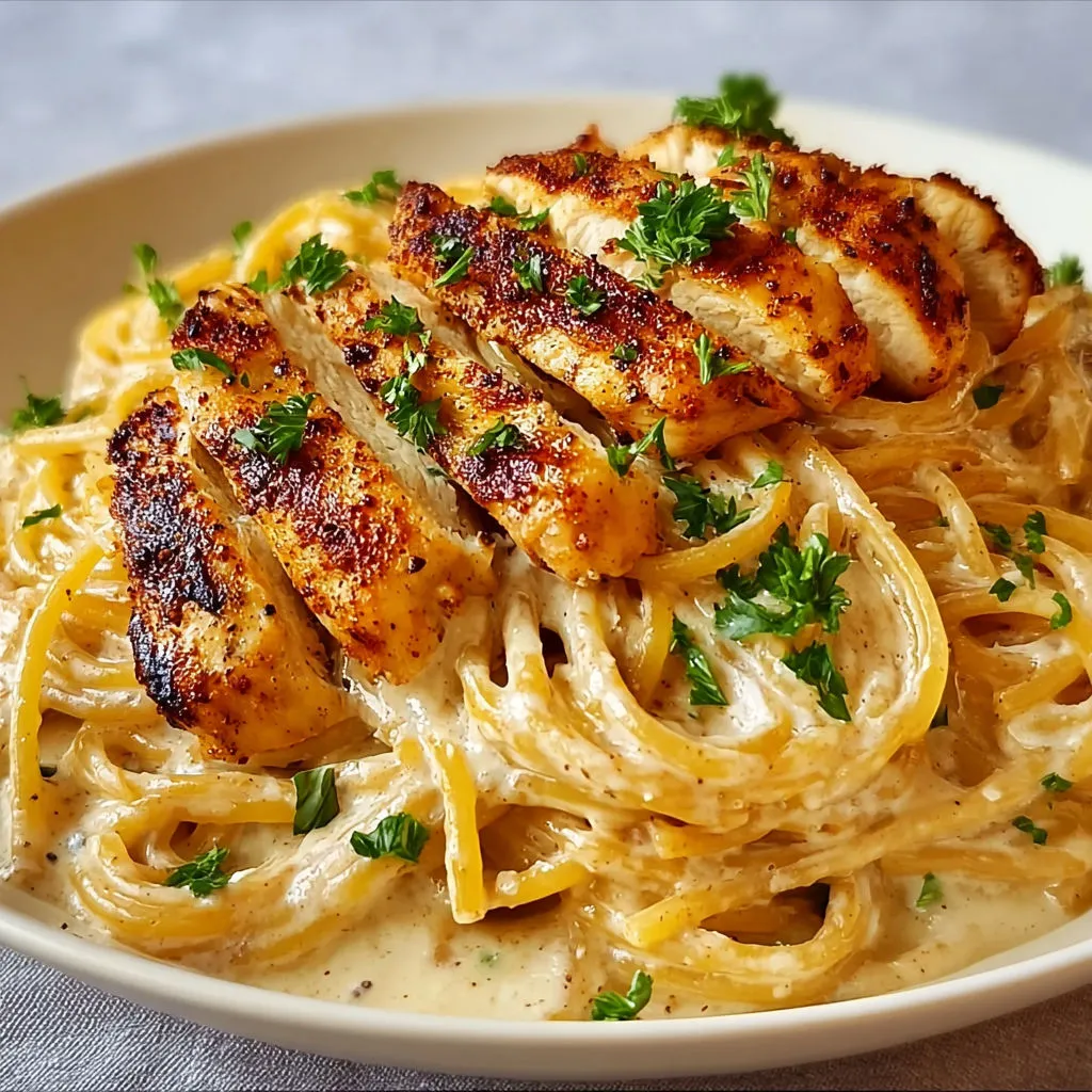 Délicieux Spaghetti Crémeux au Poulet Grillé