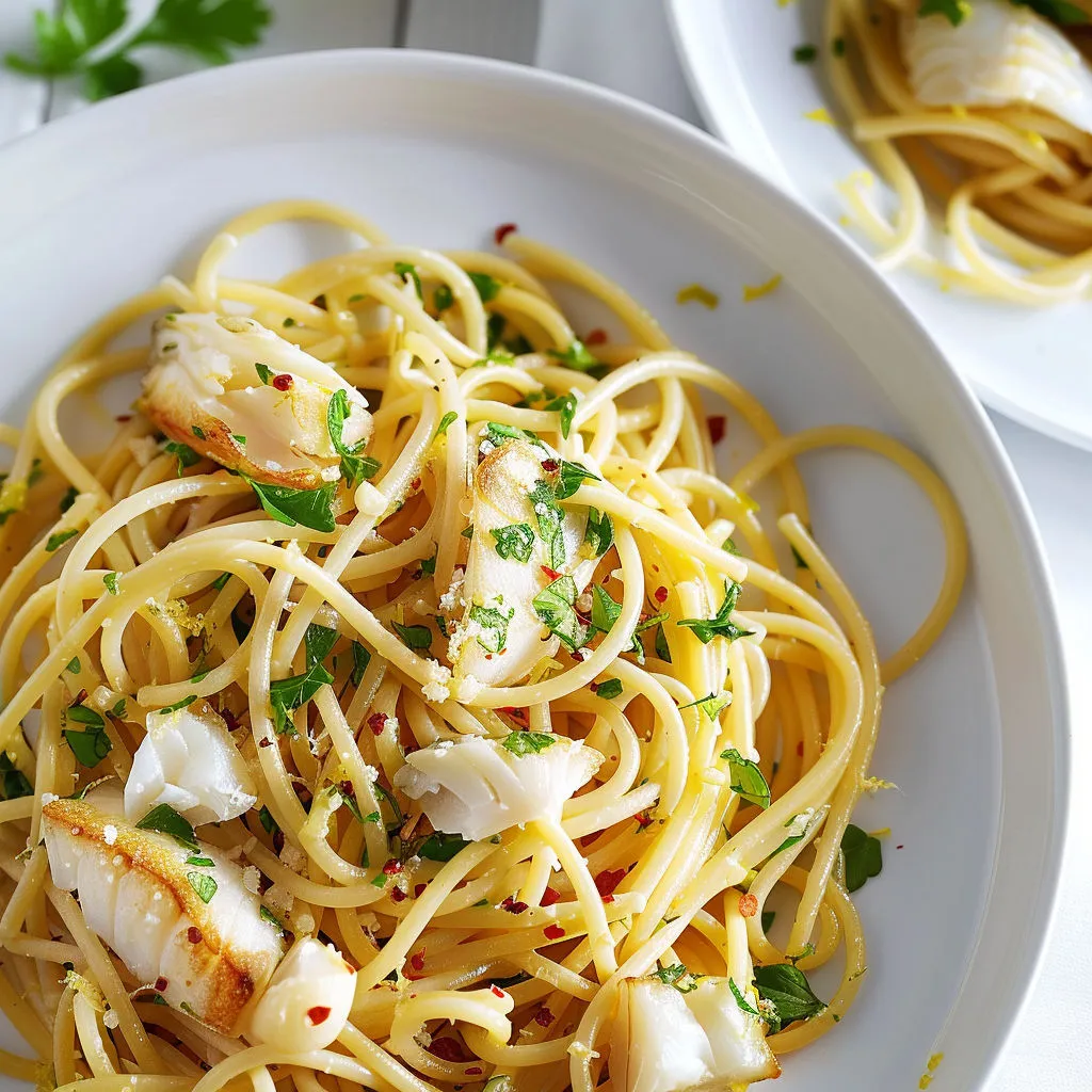 Délicieux spaghettis aiglefin citron coriandre: une recette fraîche!