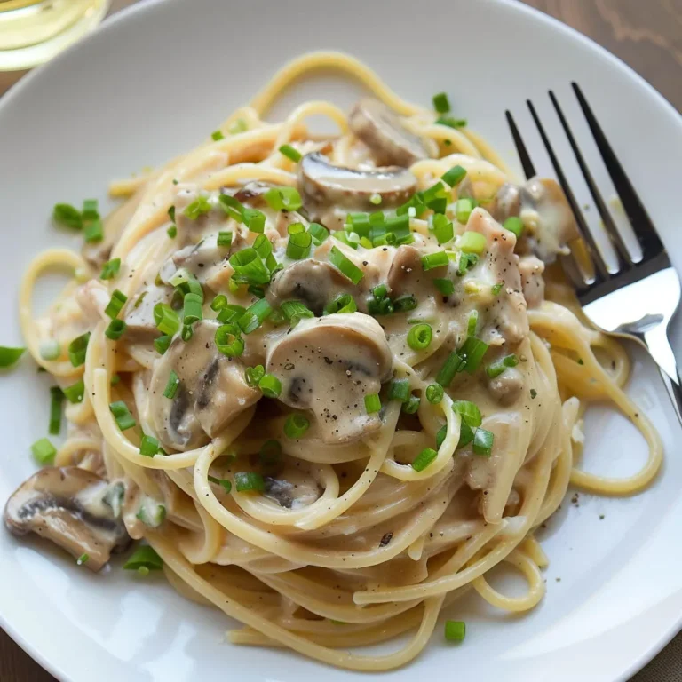 Délicieux spaghettis au thon et champignons à la crème