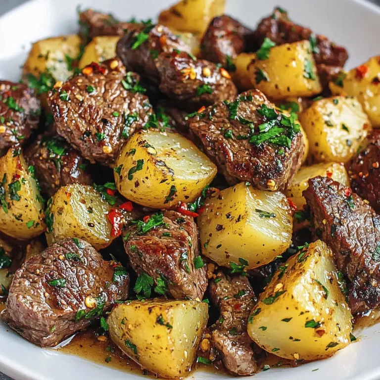 Délicieux Steak de Boeuf aux Pommes de Terre à l'Ail