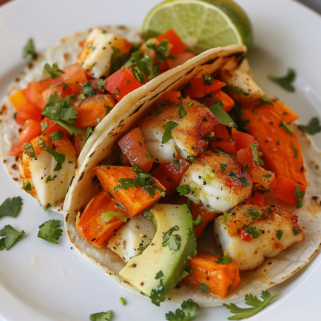Délicieux tacos au poisson et coriandre cuits au four
