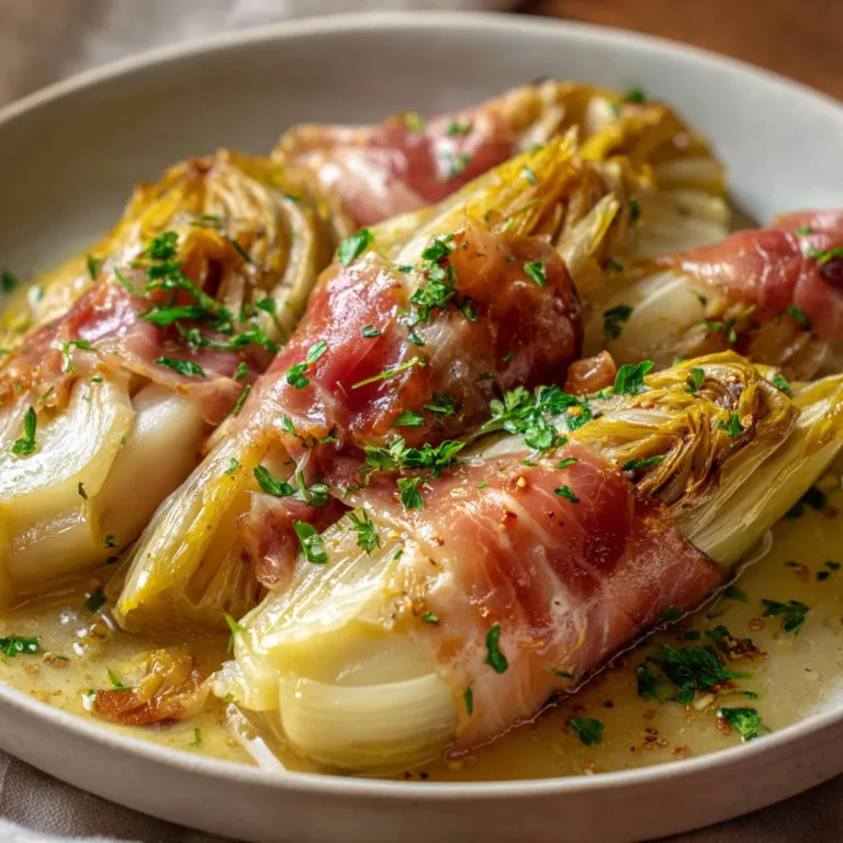 Endives fondantes au jambon, recette facile vin blanc