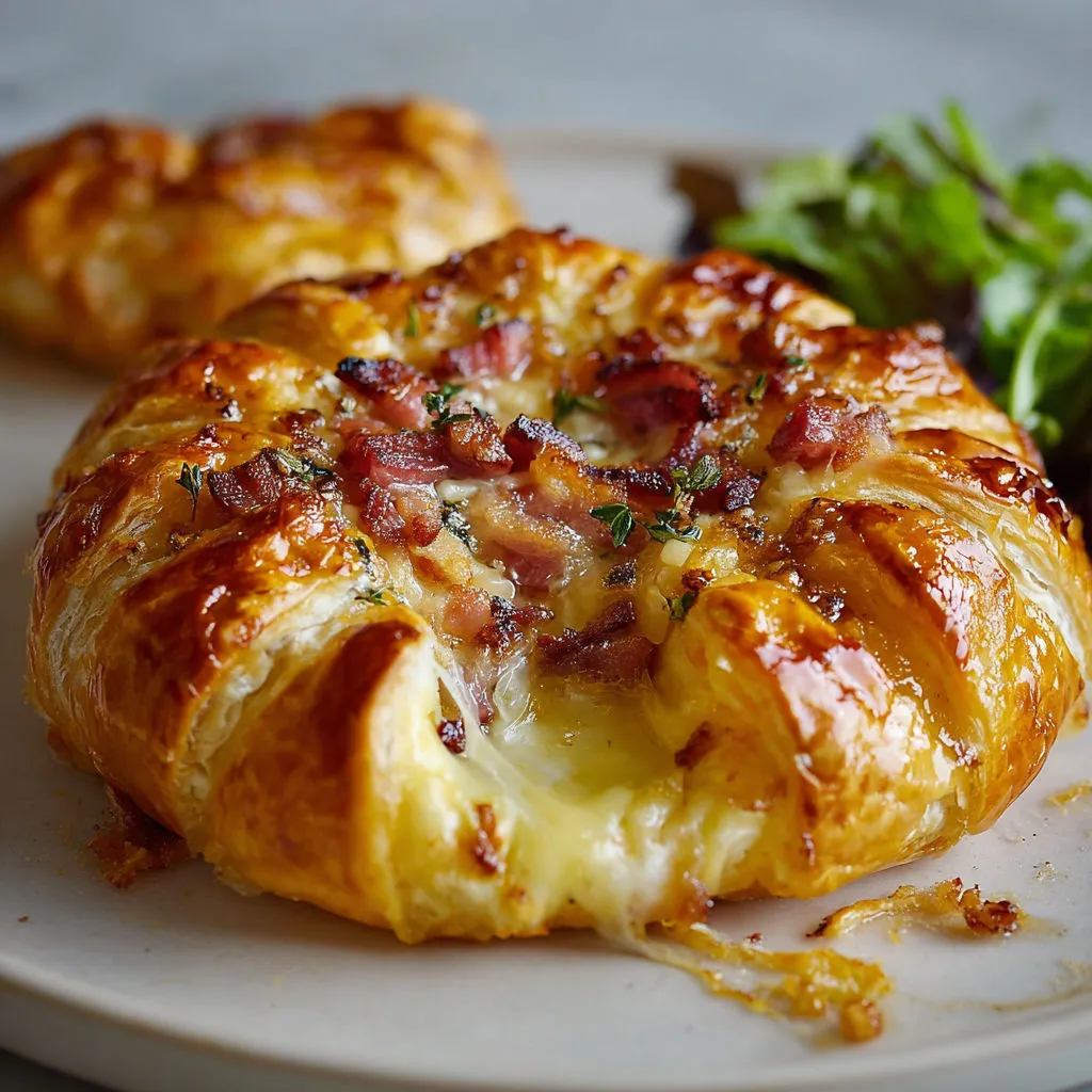 Feuilleté gourmand au camembert et lardons croquants