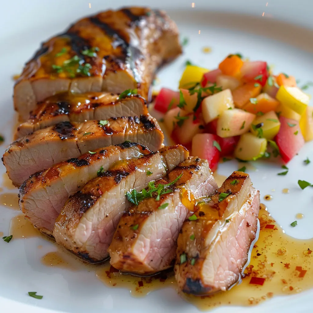 Filets de porc savoureux à la sauce pomme