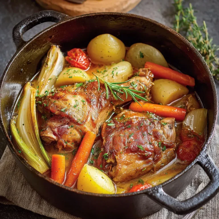 Recette : Jarret de porc braisé aux légumes tendres