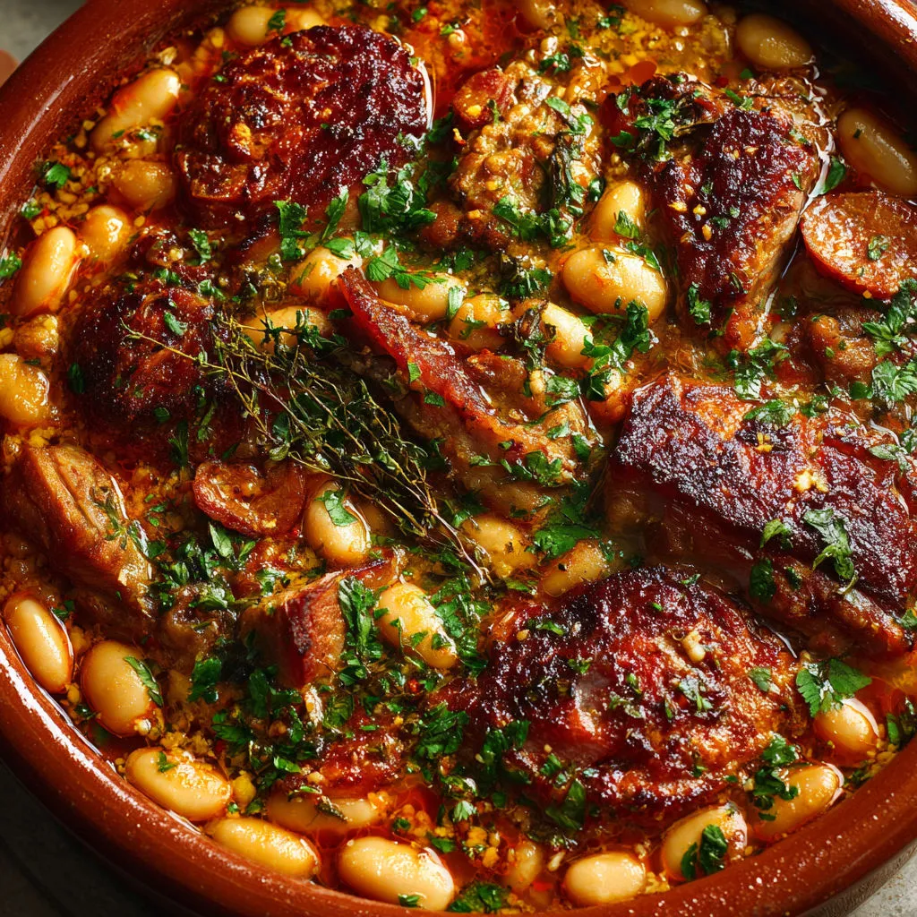 Recette savoureuse de cassoulet maison aux haricots et viandes