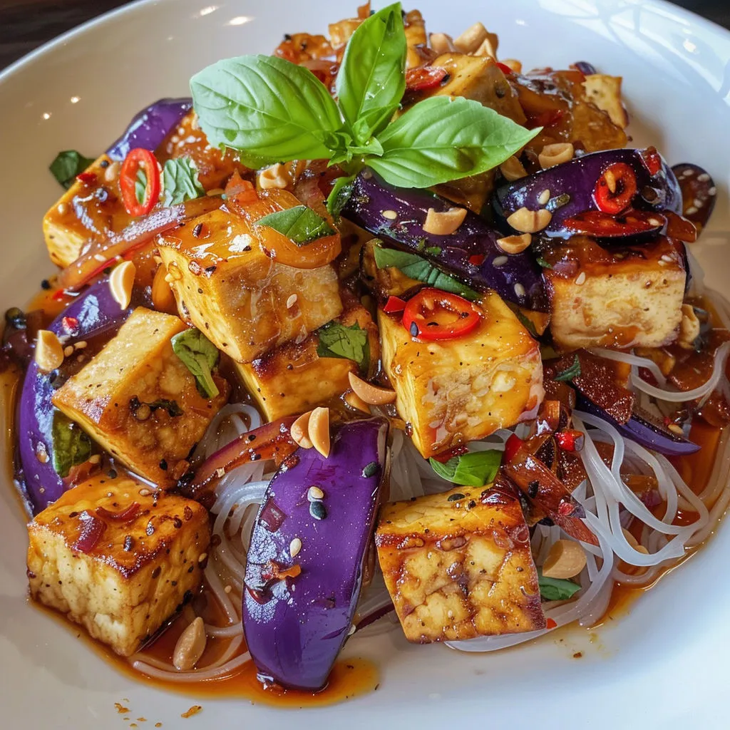 Recette végétarienne: Aubergines croustillantes au tofu aigre-doux