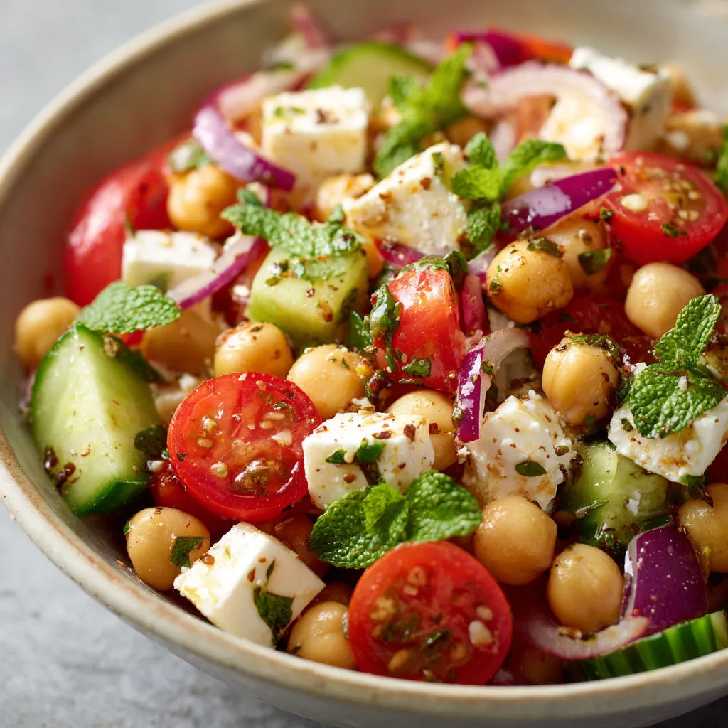 Salade estivale savoureuse aux pois chiches