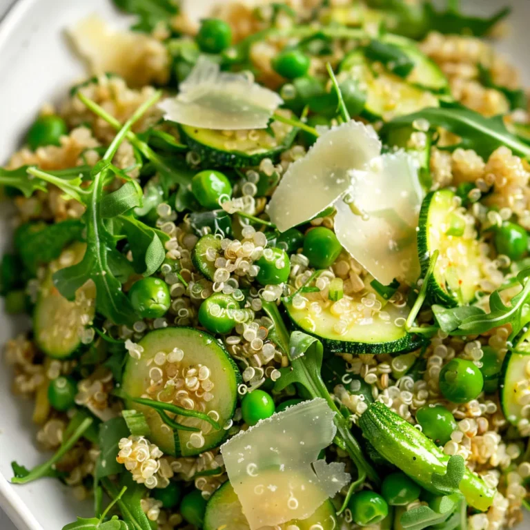 Salade fraîche quinoa aux légumes verts et basilic