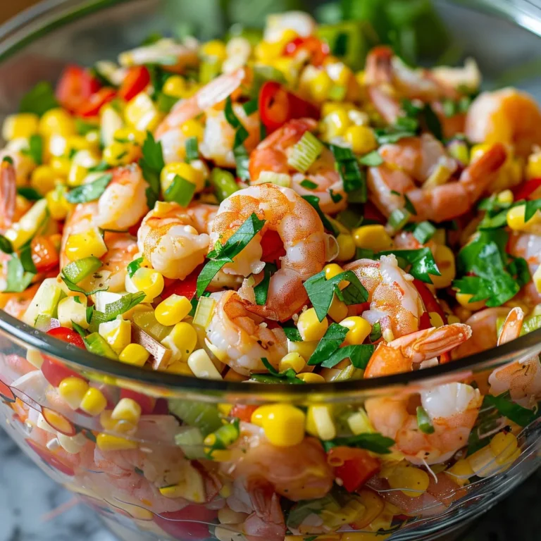 Salade fraîcheur : crevettes, maïs et roquette