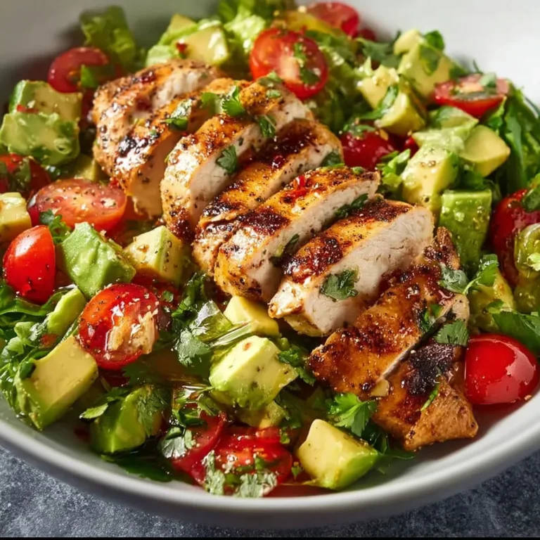 Salade fraîcheur: poulet grillé et avocat, délice estival!