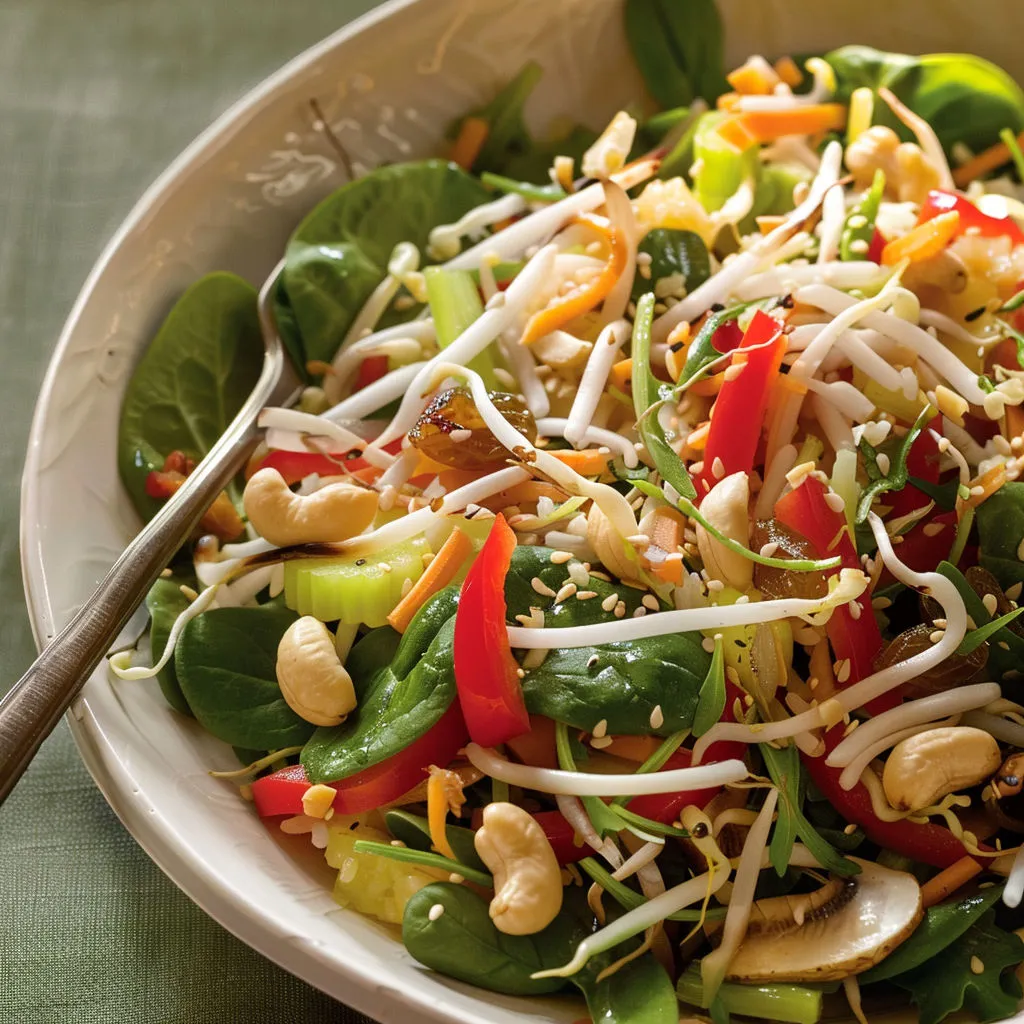 Salade épinards cajou: recette savoureuse et romantique