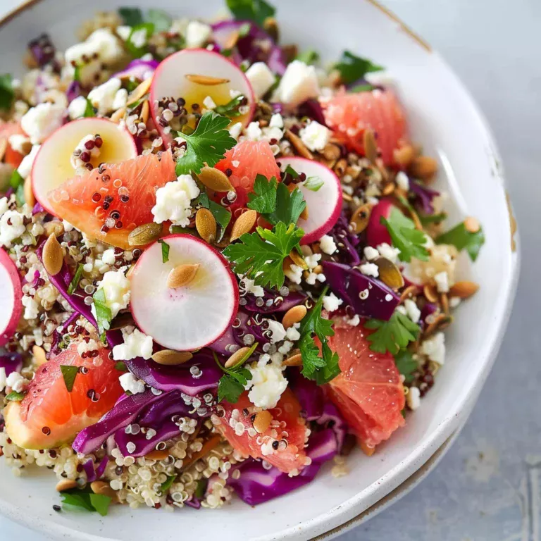 Salade quinoa, chou, radis et feta: recette fraîcheur estivale