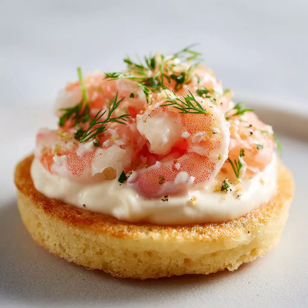 Blinis crevettes: recette délicieuse avec mayonnaise maison.