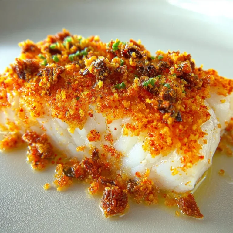 Crumble de cabillaud au chorizo et parmesan