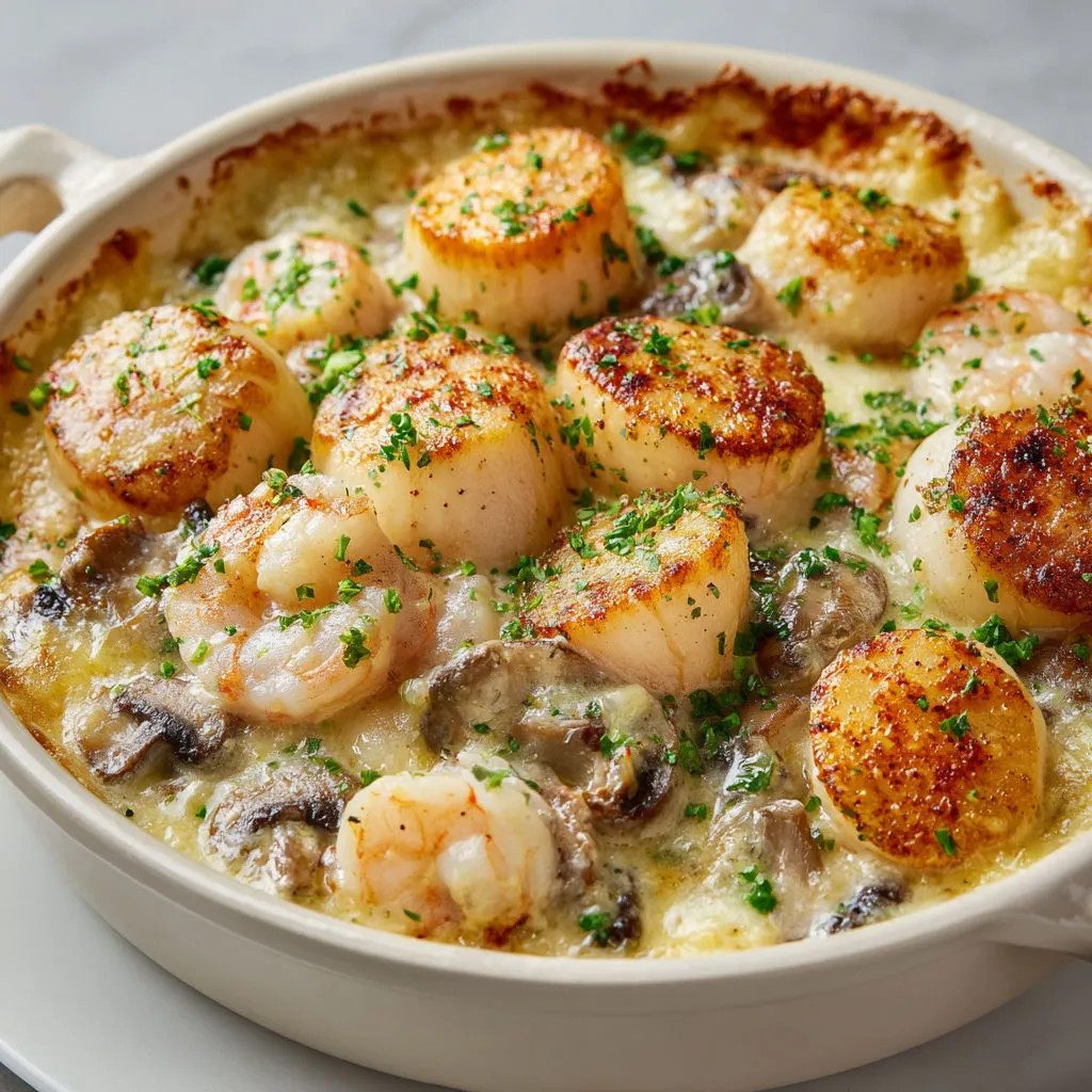 Délice de Saint-Jacques en cassolette aux saveurs exquises