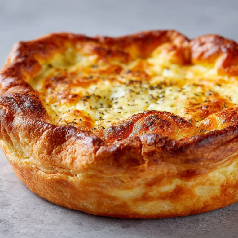 Délicieuse quiche soufflée au fromage et à la muscade