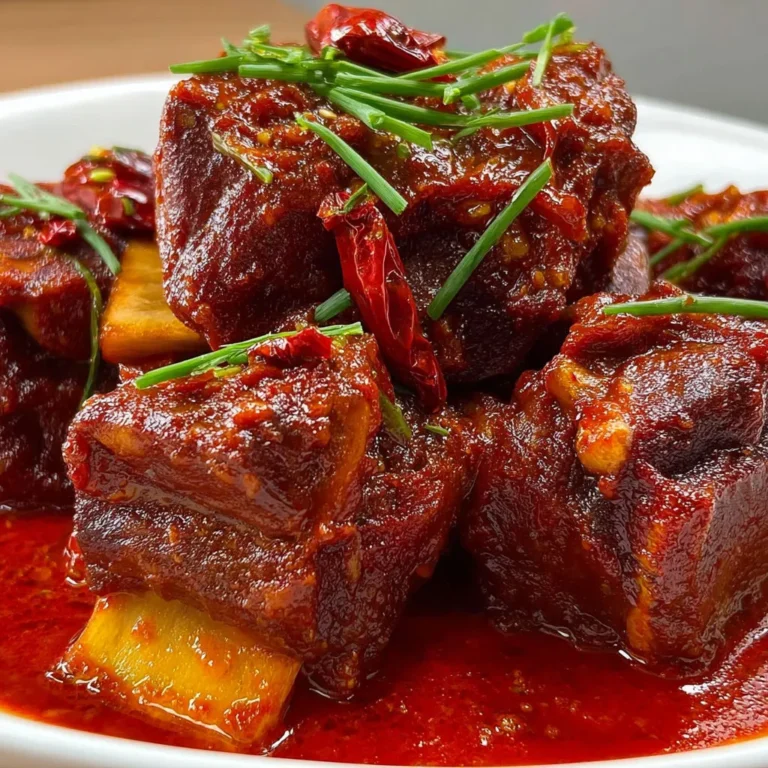 Délicieuses côtes de bœuf savoureuses en sauce rouge