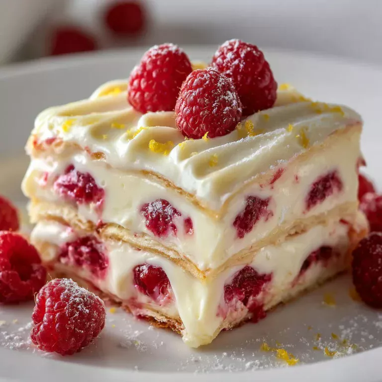 Délicieuses lasagnes au chocolat blanc et framboises
