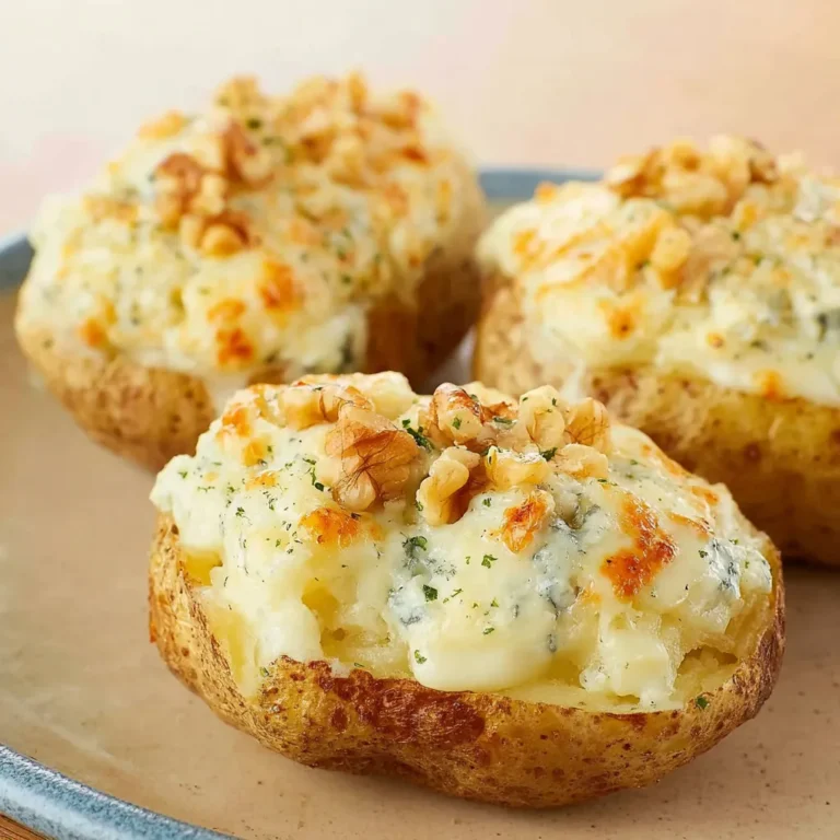 Délicieuses pommes de terre gratinées au roquefort