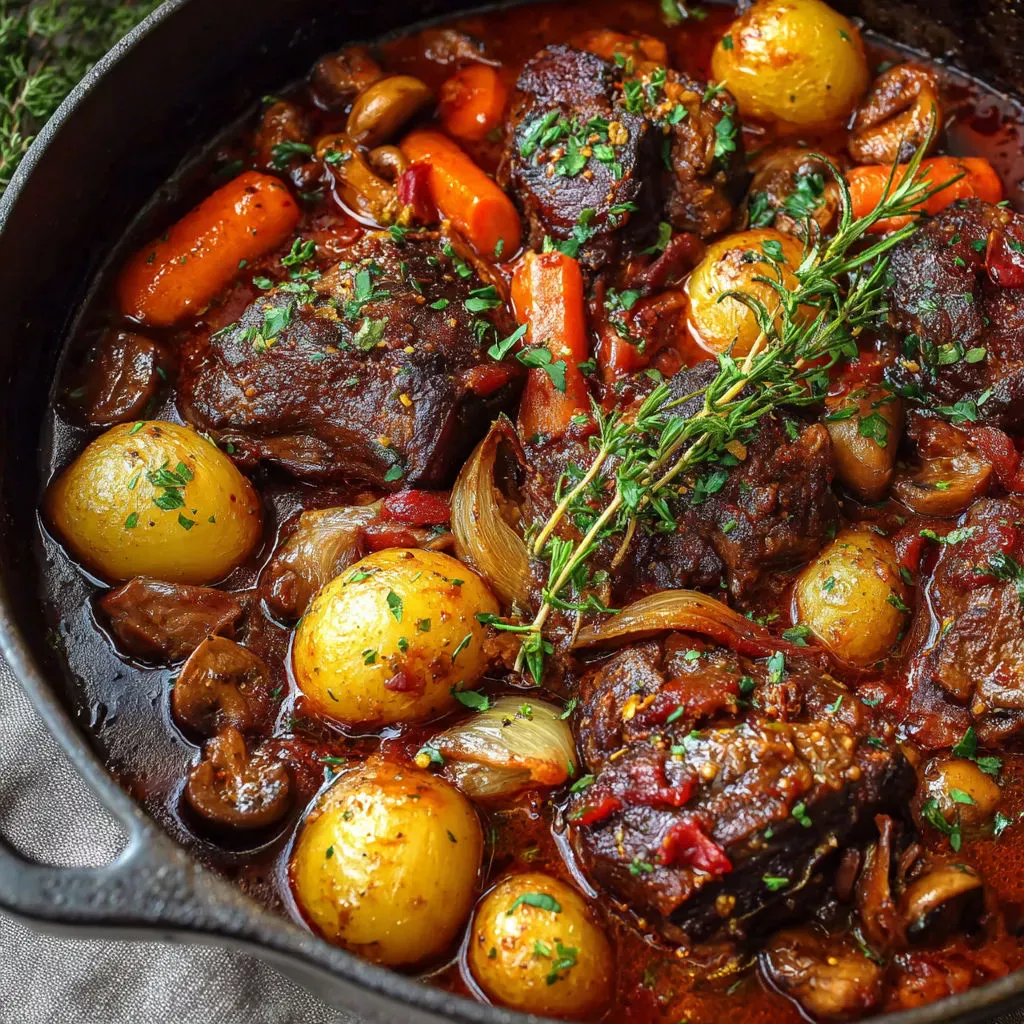 Délicieux bourguignon d&rsquo;agneau fait maison