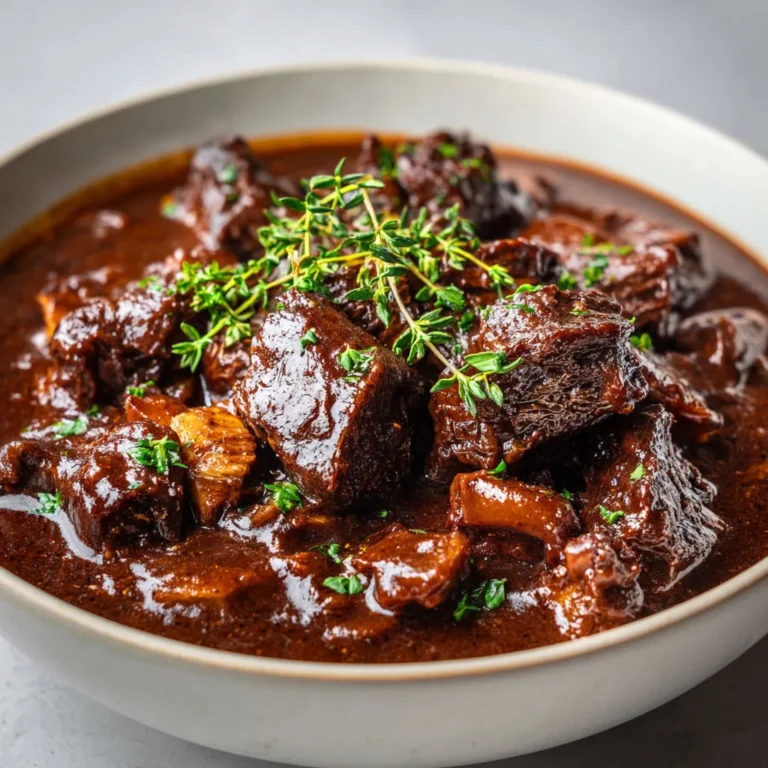 Délicieux bœuf mijoté dans une sauce carbonnade.
