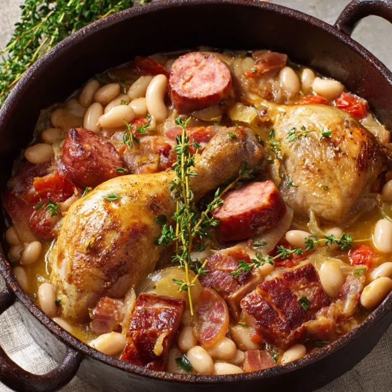 Délicieux cassoulet de mamie au poulet et saucisse