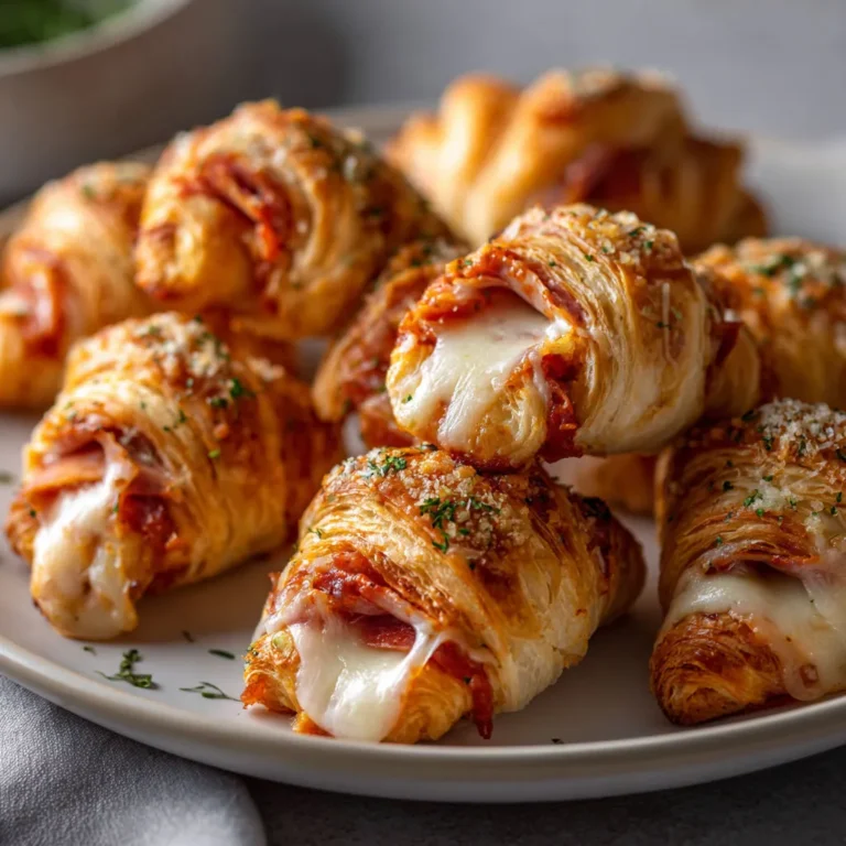 Délicieux croissants apéritifs pizza-style: recette rapide et savoureuse