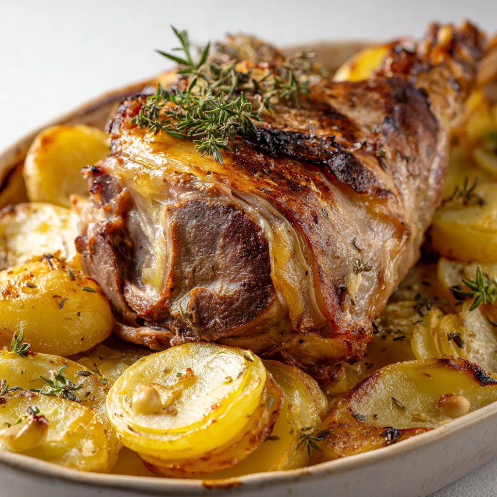 Délicieux gigot d'agneau aux pommes boulangères : recette incontournable