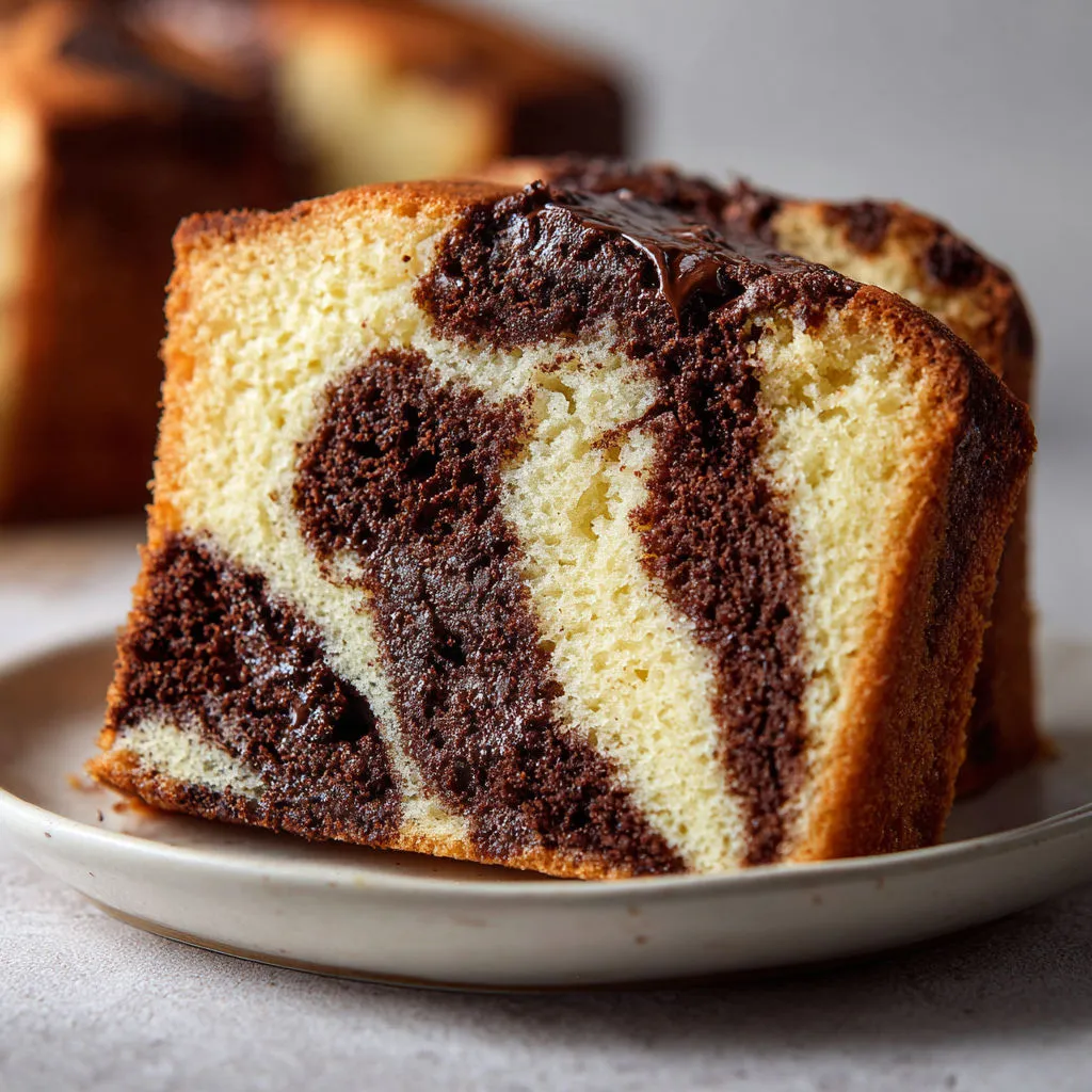 Délicieux gâteau marbré au chocolat fondant