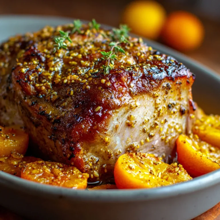 Délicieux rôti de porc au miel et clémentines