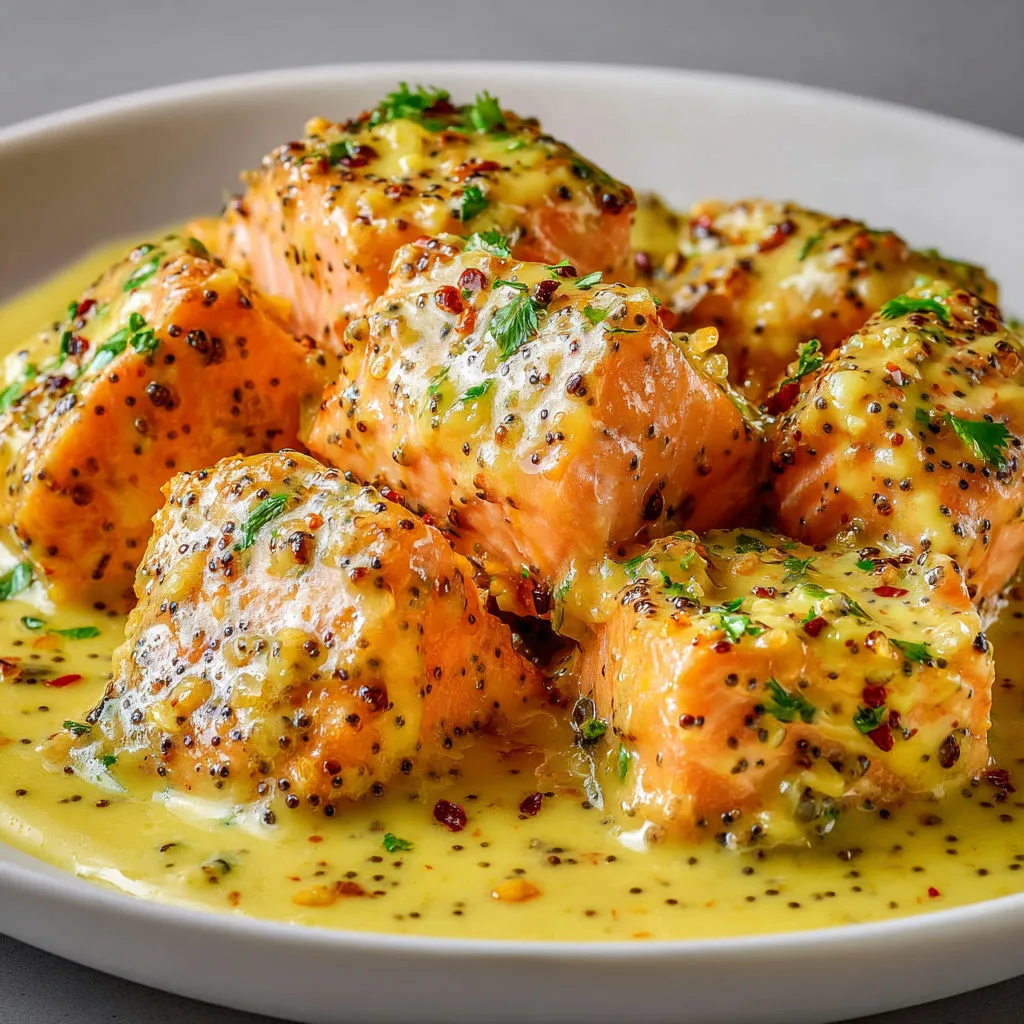 Délicieux saumon sauté à la moutarde et au citron