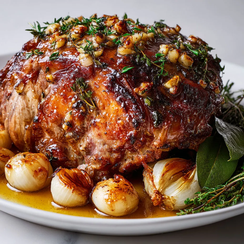 Gigot d'agneau fondant à l'ail rôti
