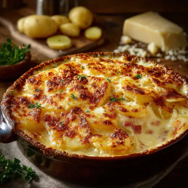 Gratin de pommes de terre au triple fromage : recette savoureuse