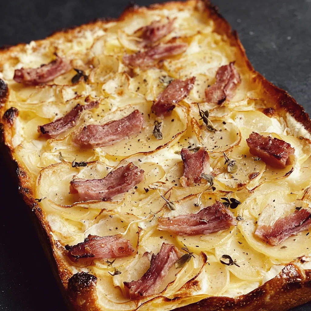 Délice croustillant : recette flammekueche aux pommes de terre