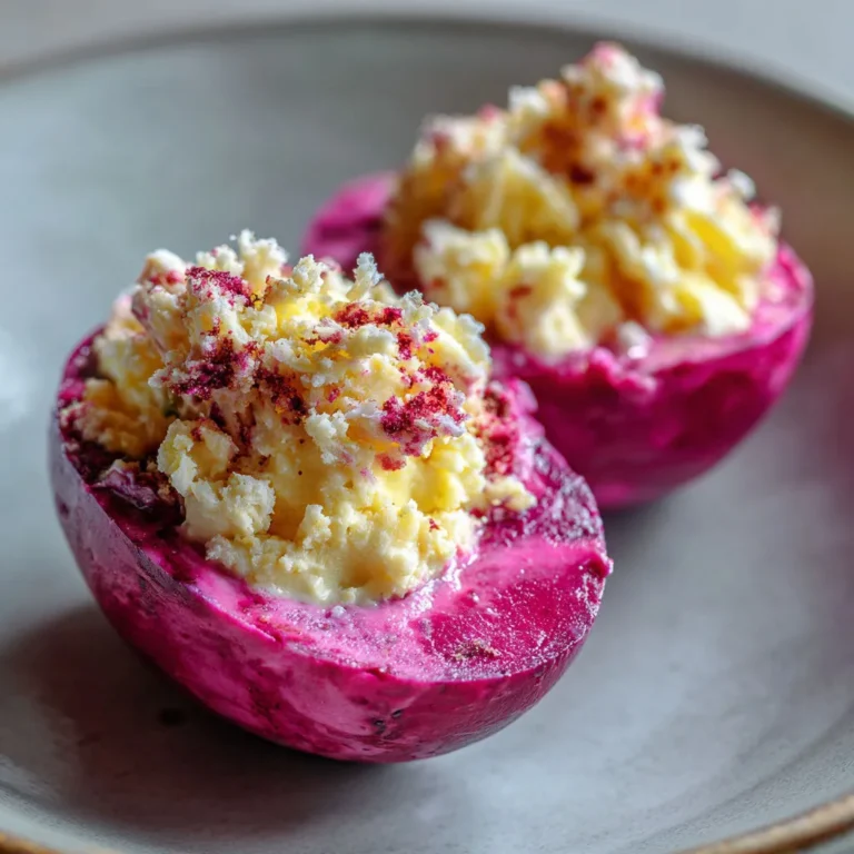 Délice printanier : Oeufs mimosa au crabe et betterave