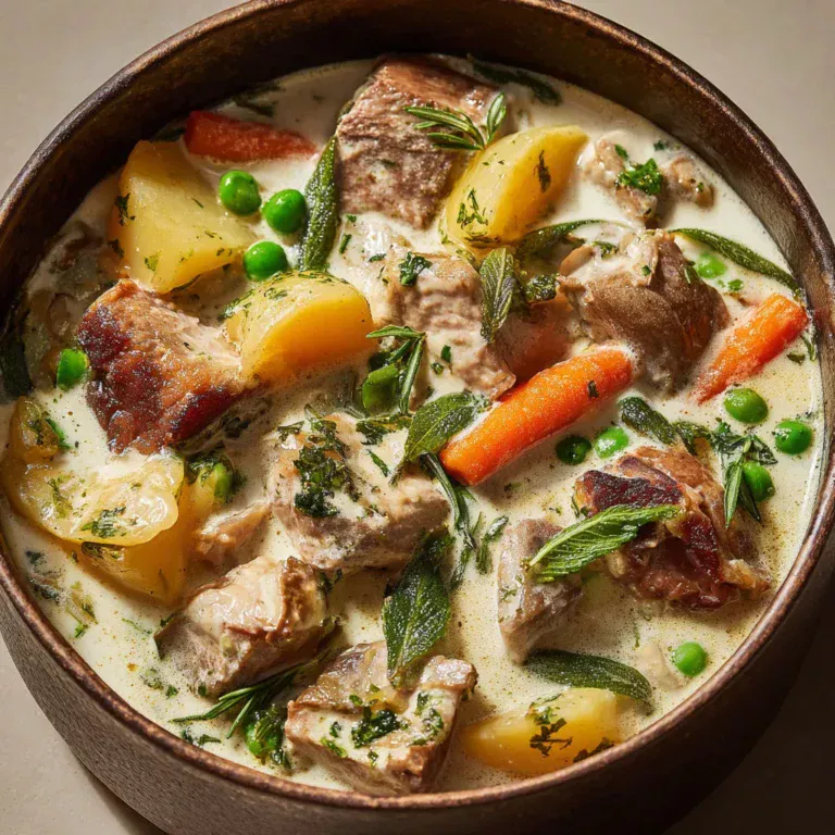 Délicieuse blanquette de veau à l'émulsion de verveine
