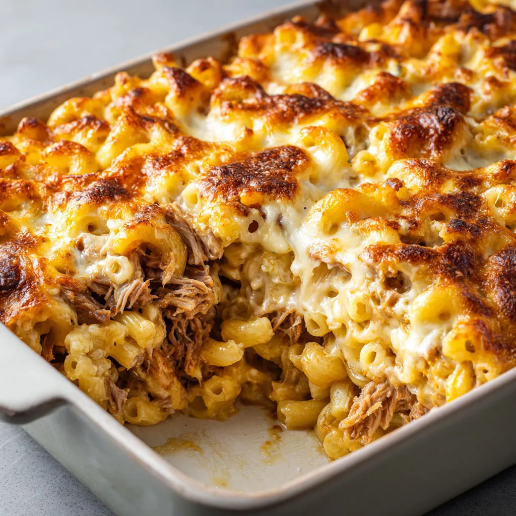 Délicieuse macaronade au porc fondant