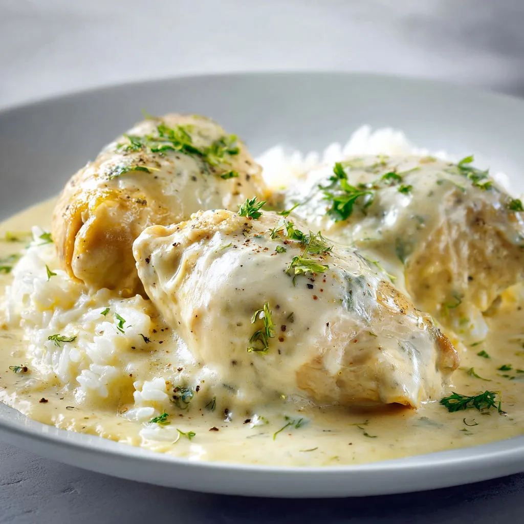 Délicieuse recette de poule au riz crémeuse