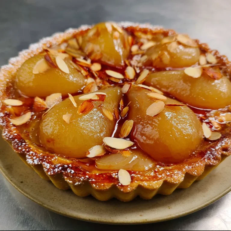 Délicieuse recette de Tarte Bourdaloue aux poires juteuses