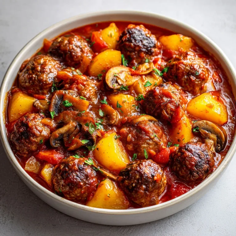 Délicieuses boulettes de bœuf et pommes de terre.