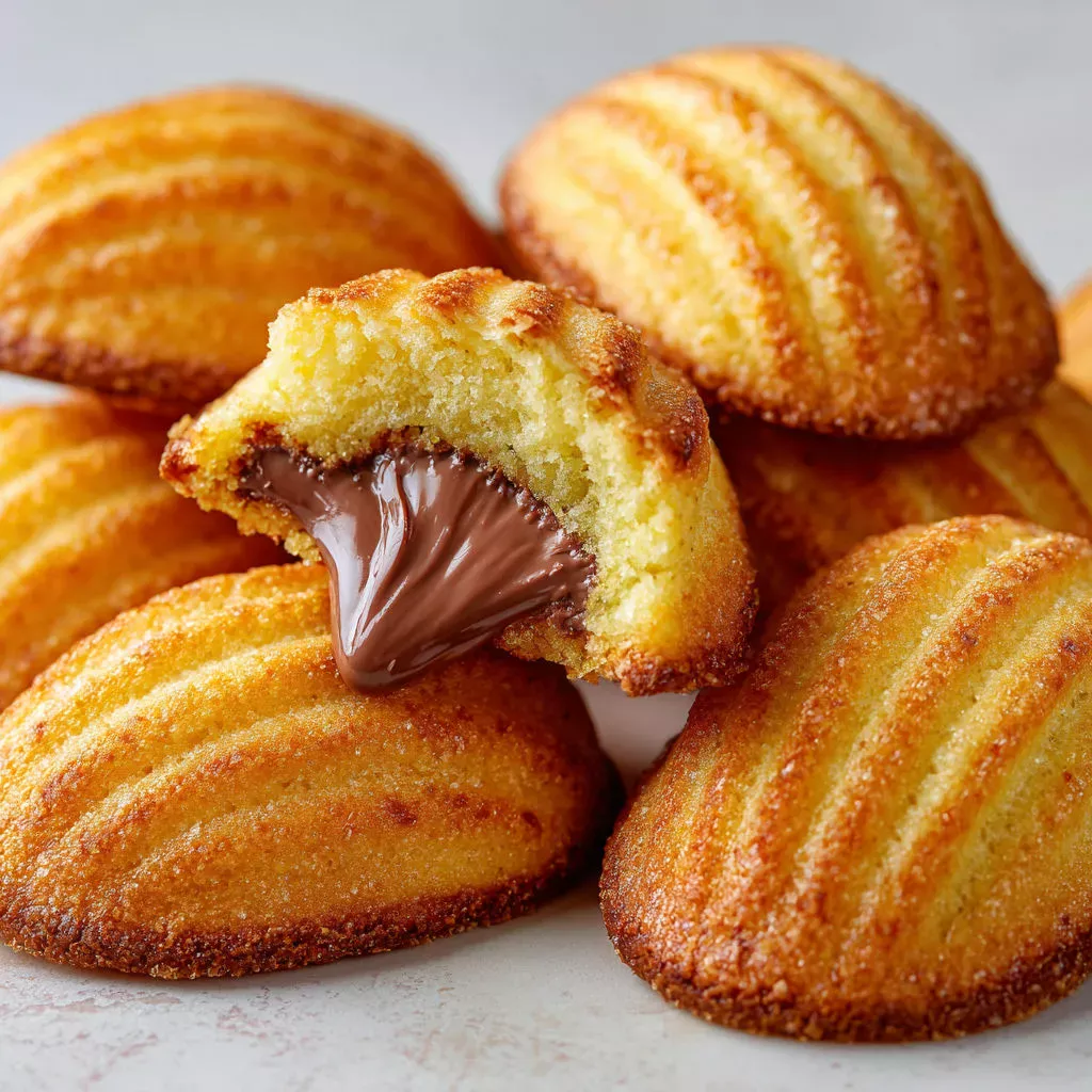 Délicieuses madeleines au cœur fondant de Nutella et citron