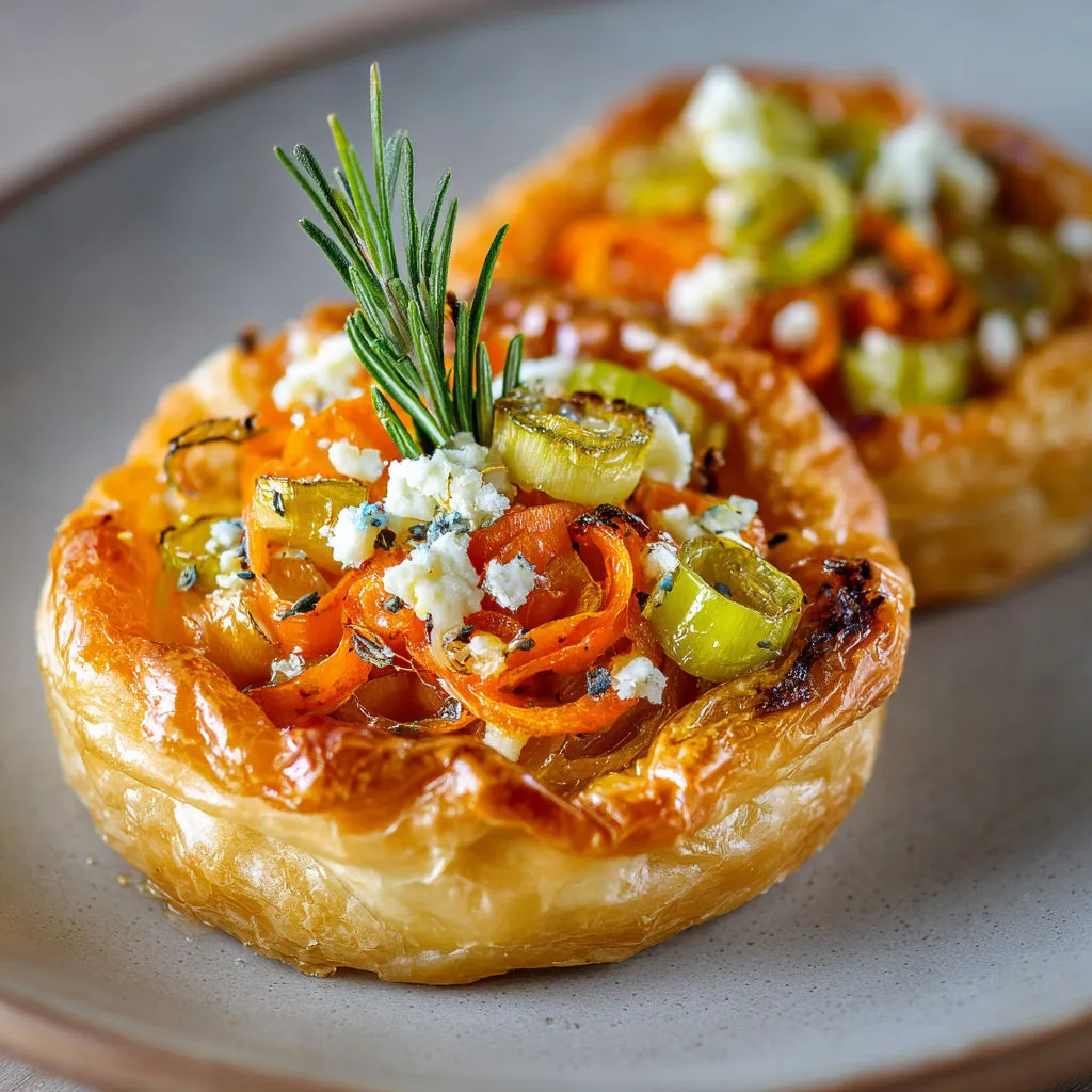 Délicieuses mini tatins carotte et poireau : recette facile