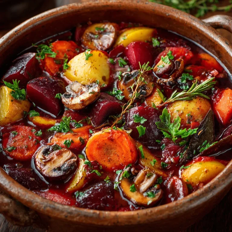 Délicieux Bourguignon Végétarien aux Légumes d'Hiver