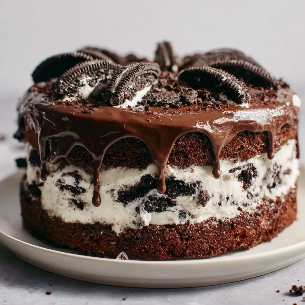 Délicieux gâteau géant inspiré des Oreo, recette simple