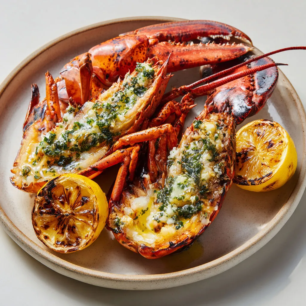 Délicieux homards grillés: recette savoureuse au beurre et laitue
