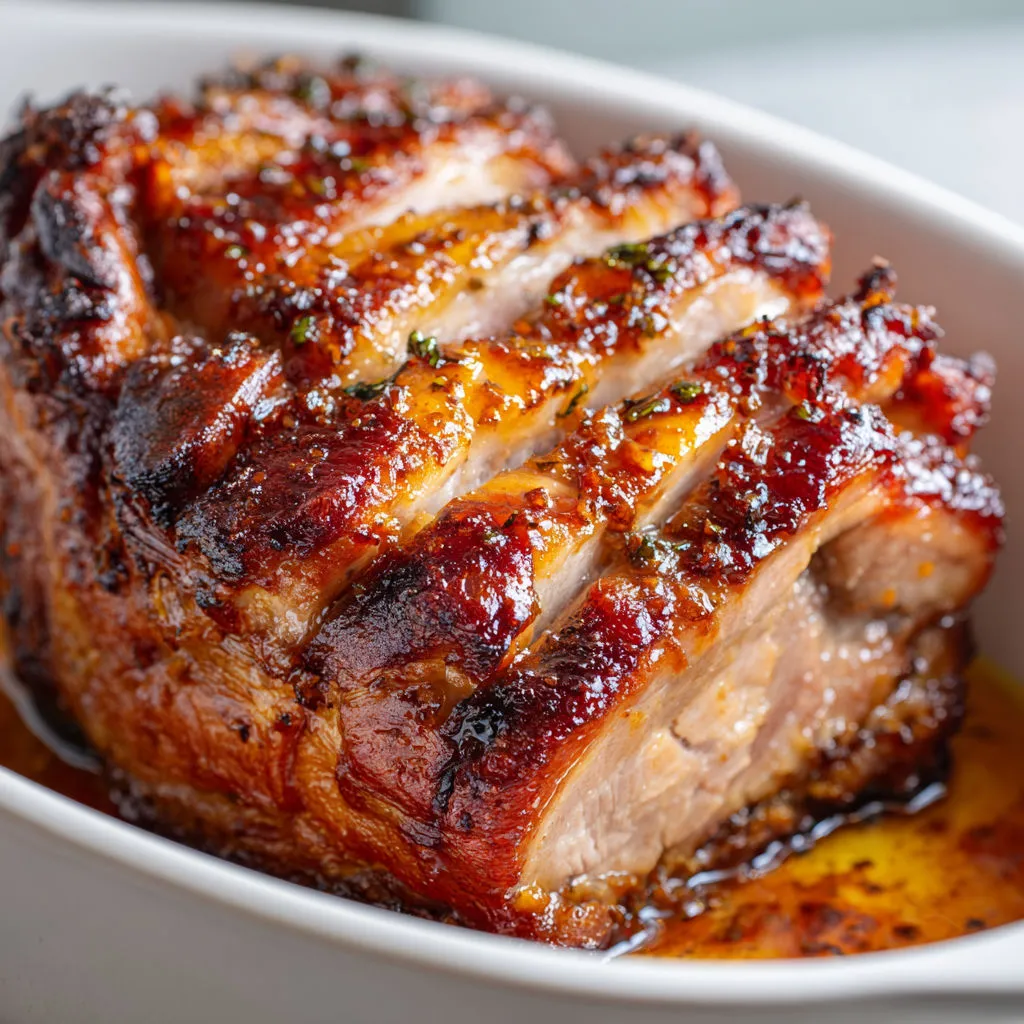 Délicieux porcelet rôti mijoté au miel et épices